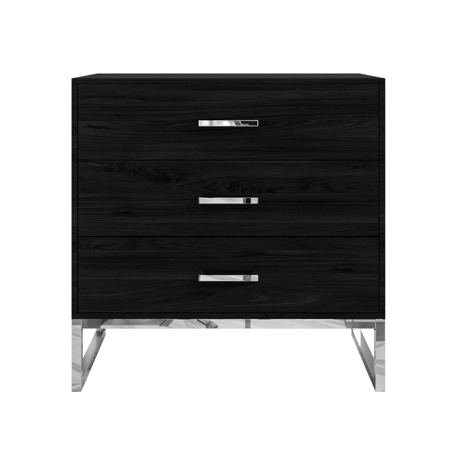 Read more about Black modern chest of 3 drawers with legs kaia